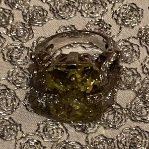 Lime green rock ring